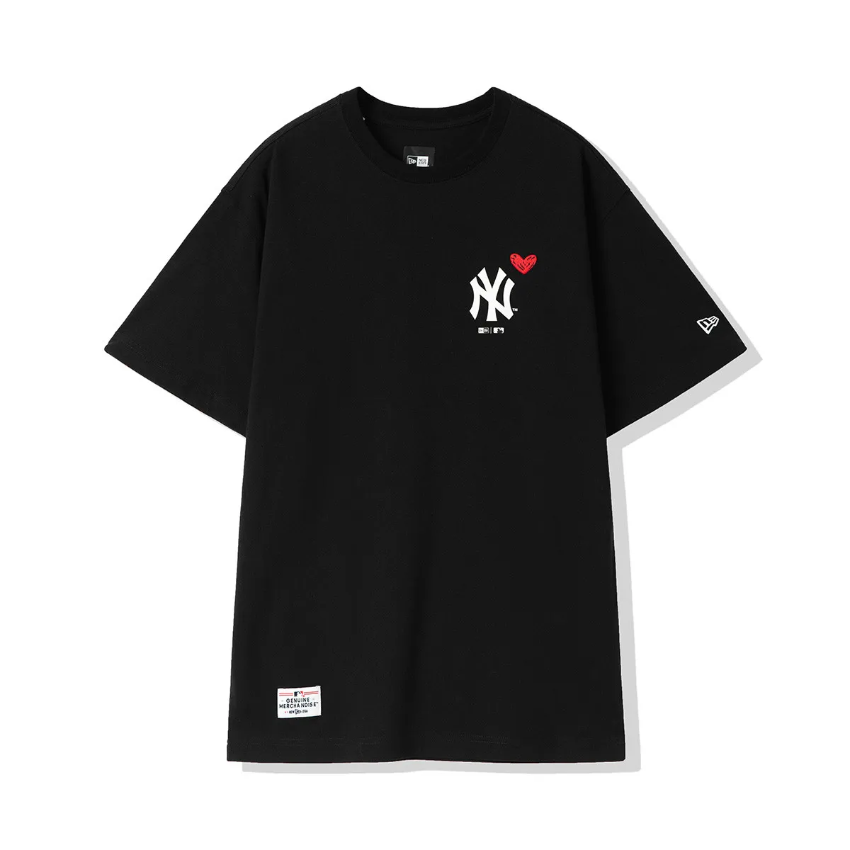 New Era T-Shirts Unisex Black Crew Neck Moderate Straight Fit