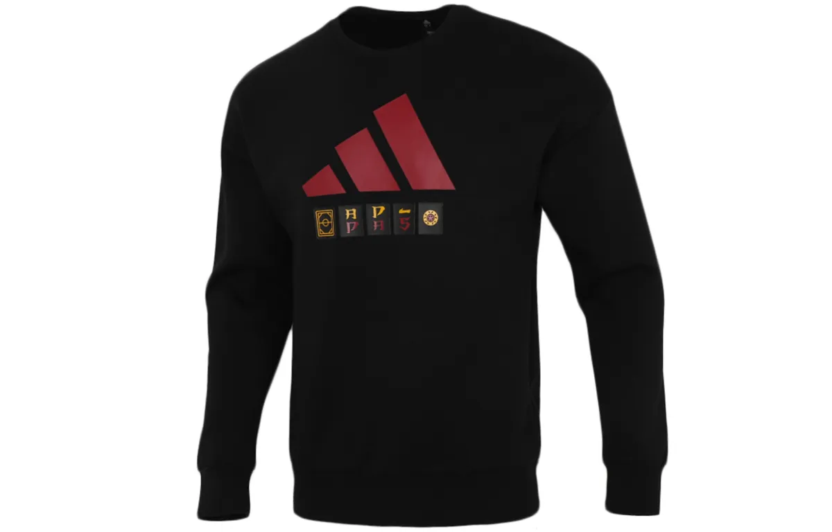Adidas Sweatshirts Men's Black Crew Neck Moderate Regular