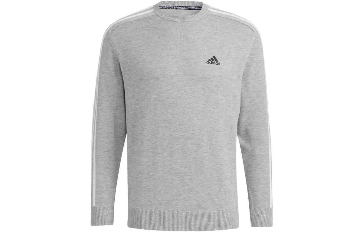 Adidas Sweatshirts Men's Gray Crew Neck Moderate Regular