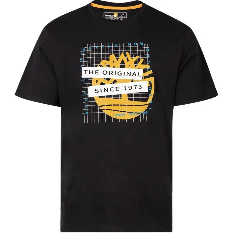 Timberland T Shirts Men's Black Crew Neck Moderate