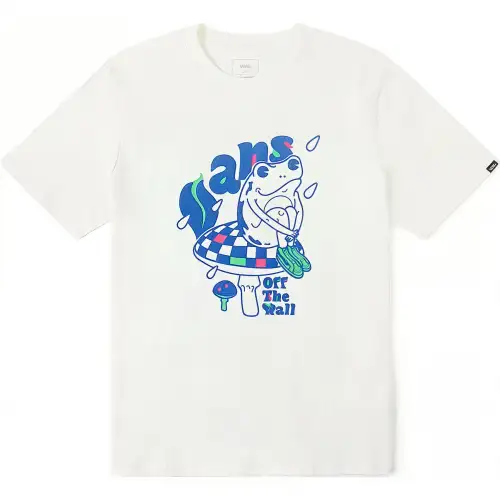 Vans T Shirts Unisex Ecru Crew Neck Moderate Straight Fit