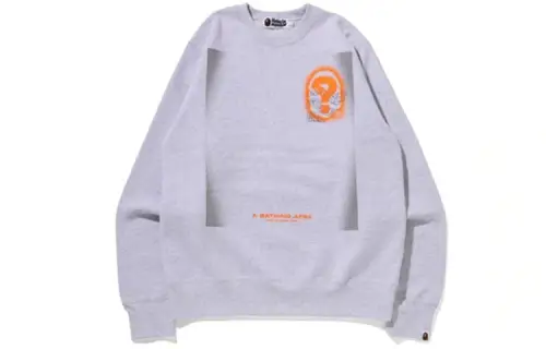 A BATHING APE Head Series Sweatshirts Men's Gray Crew Neck Moderate Regular