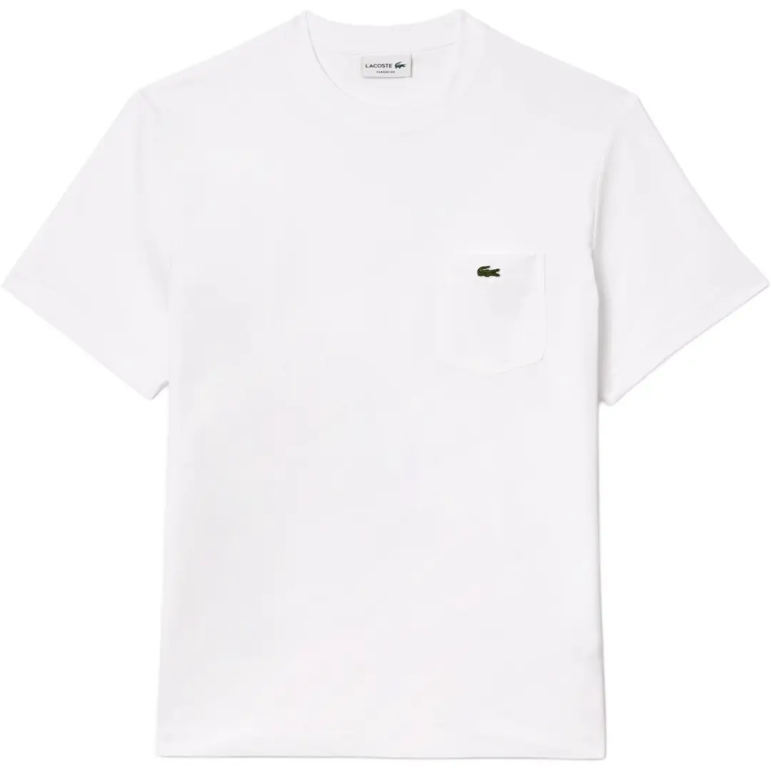 LACOSTE T Shirts Men's White Crew Neck Moderate Straight Fit