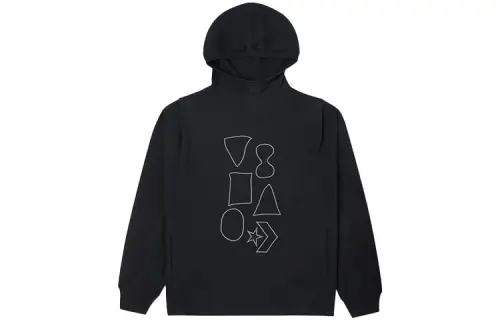 Converse Shapes Sweatshirts Unisex Ink Black Hooded Moderate Regular