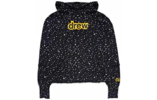 Drew House Letter Logo Series Logo Starry Sky Pullover Hooded Fleece Lined Sweatshirt Unisex