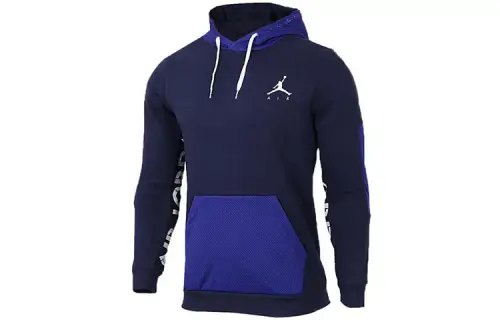 Jordan Air Sweatshirts Men's Blue Hooded Moderate Regular