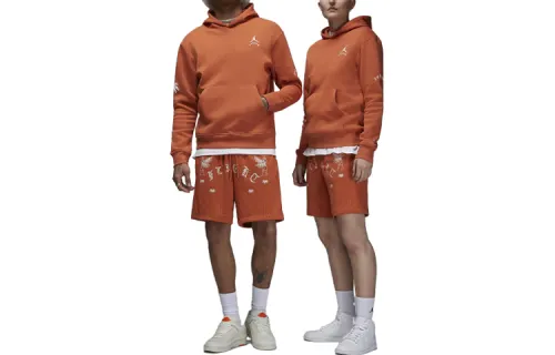 Jordan Sweatshirts Unisex Orange Hooded Moderate Regular