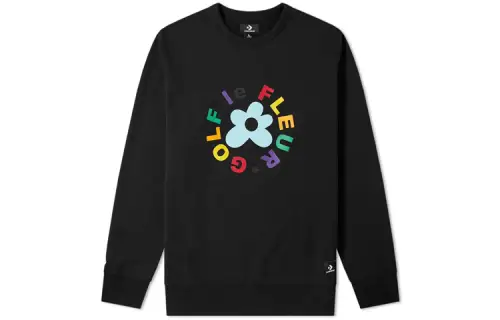 Converse Sweatshirts Men's Black Crew Neck Moderate Regular