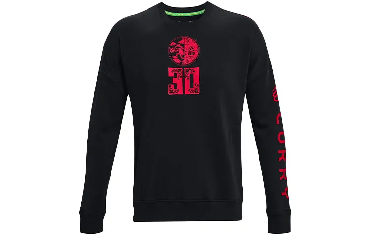 Under Armour Curry X Sesame Street Sweatshirts Men's Black Crew Neck Moderate Regular