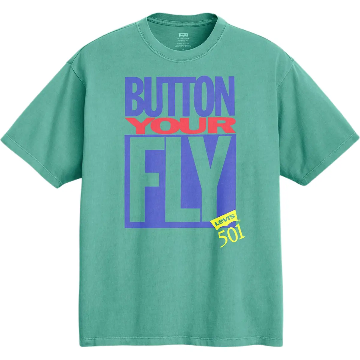 Levi's T-Shirts Men's Green Crew Neck Moderate