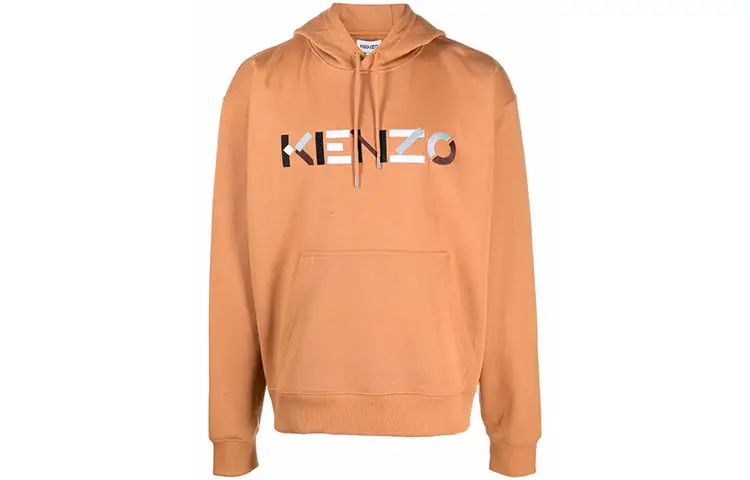 KENZO Sweatshirts Men's Orange Hooded Moderate Regular
