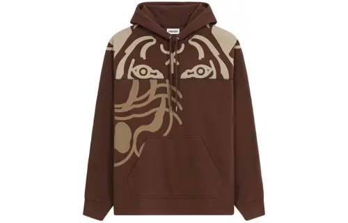 KENZO Sweatshirts Men's Dark Coffee Hooded Moderate Regular