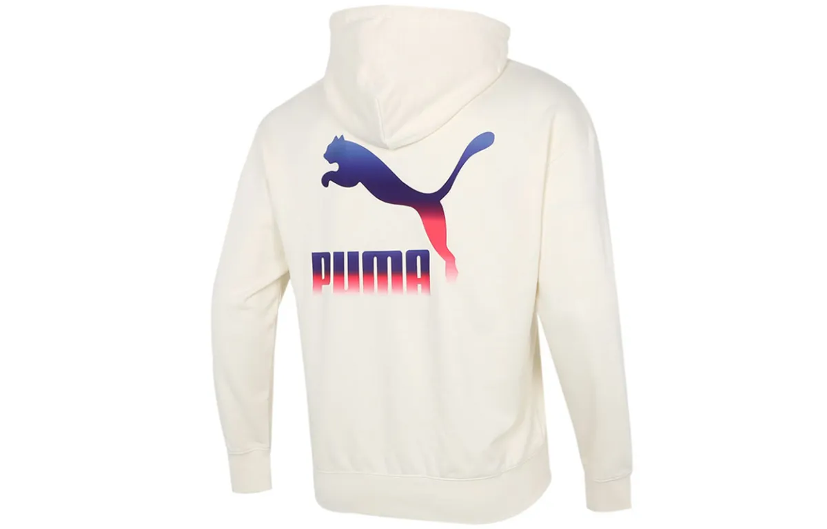 PUMA Sweatshirts Men's Ivory Hooded Moderate Straight Fit