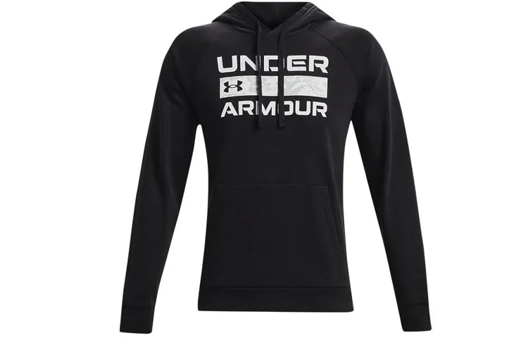 Under Armour Rival Sweatshirts Men's Black Hooded Thickened Regular