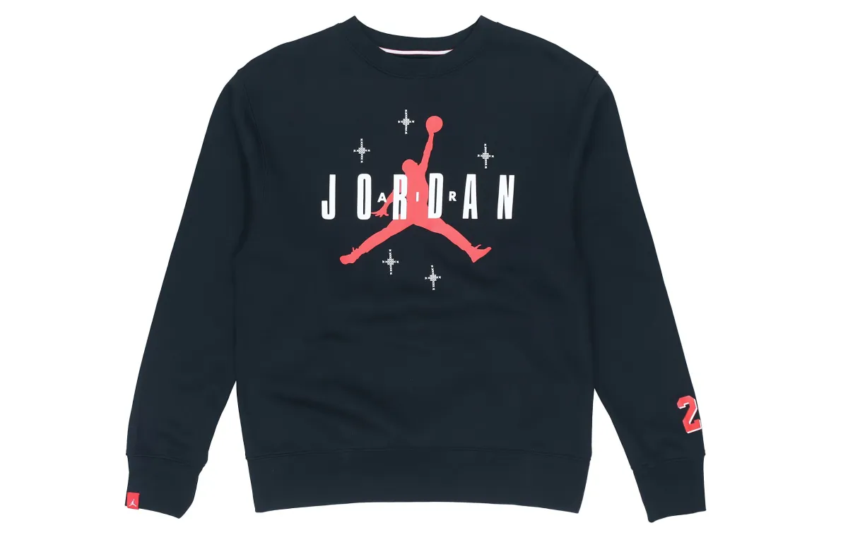 Jordan Sweatshirts Men's Black Crew Neck Moderate Regular