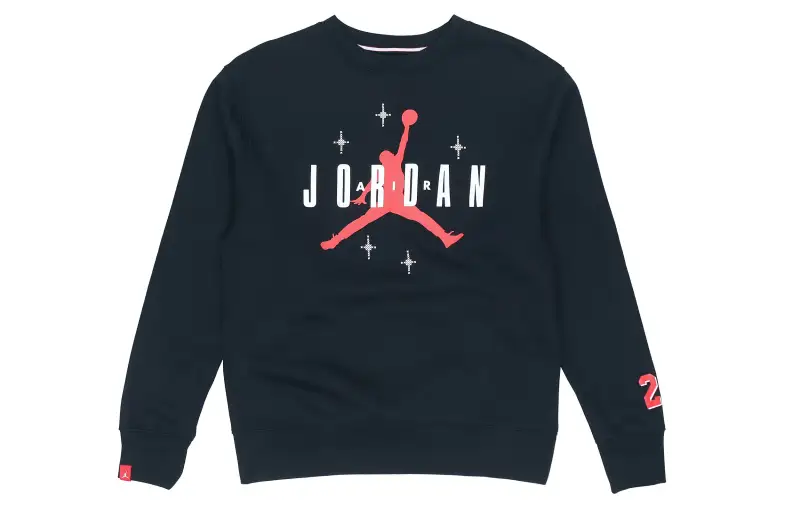 Jordan Sweatshirts Men's Black Crew Neck Moderate Regular