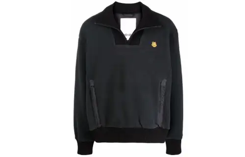 KENZO Sweatshirts Men's Black Stand Collar Moderate Regular