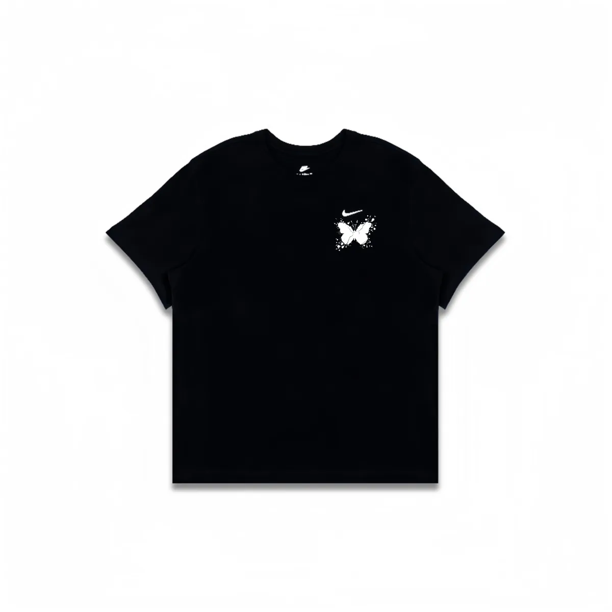 Nike T-Shirts Men's Black Crew Neck Moderate Straight Fit