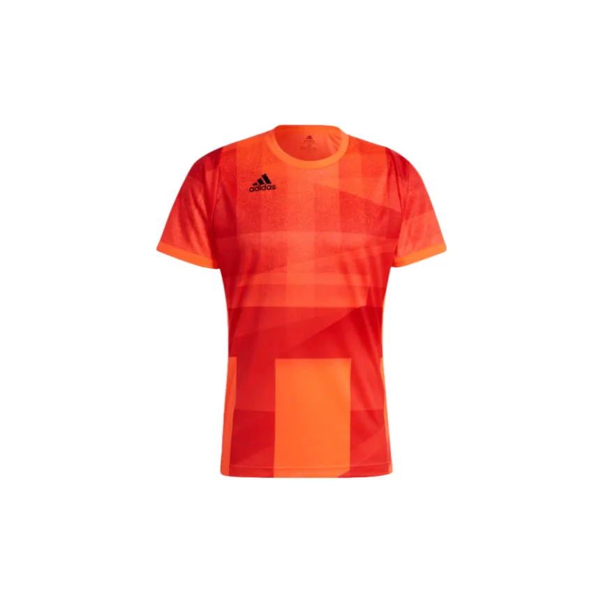 Adidas T-Shirts Unisex Red Crew Neck Moderate Straight Fit