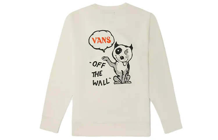 Vans Sweatshirts Unisex Ecru Crew Neck Moderate Straight Fit