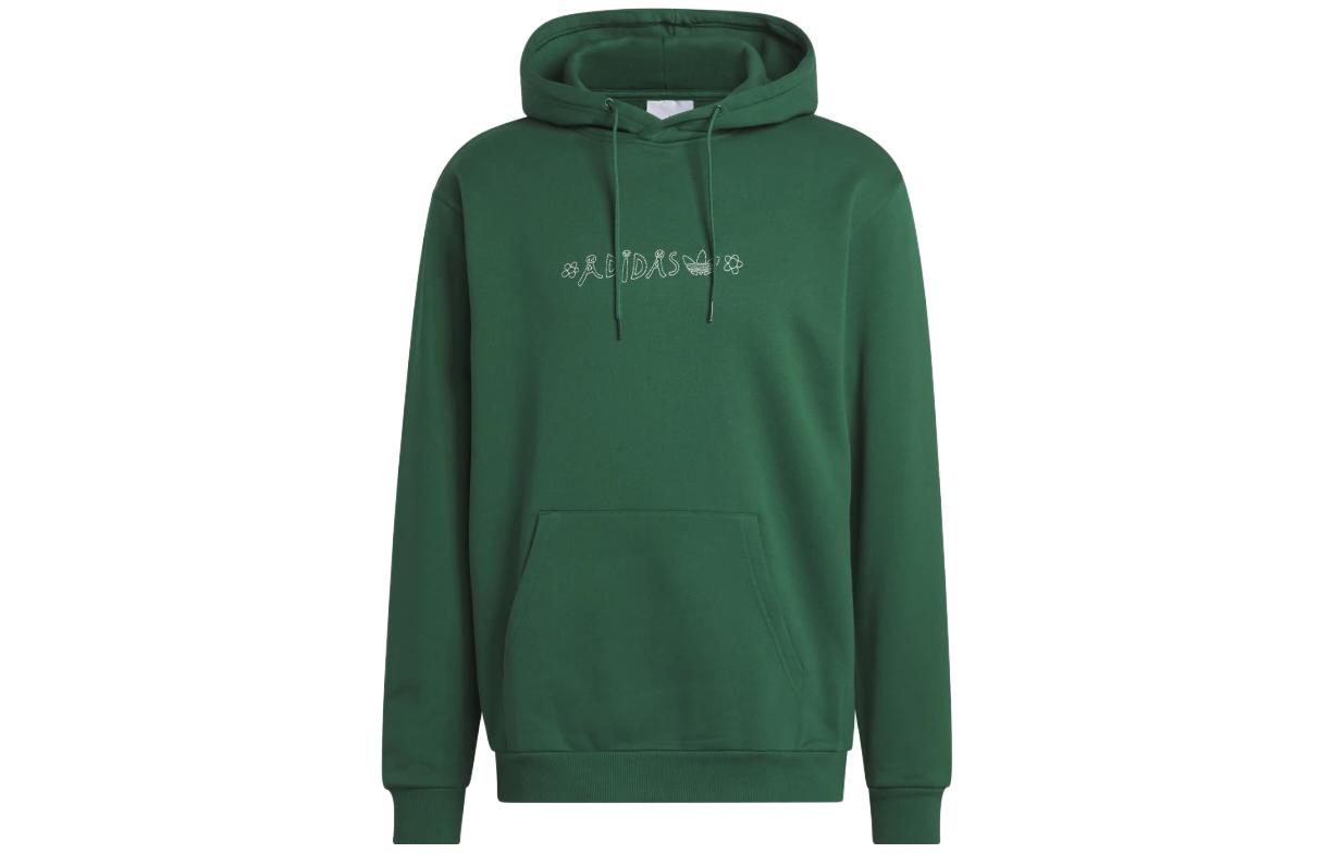 Adidas Originals HOODIE LC FLOWER Sweatshirts Men's Green Hooded Moderate Regular