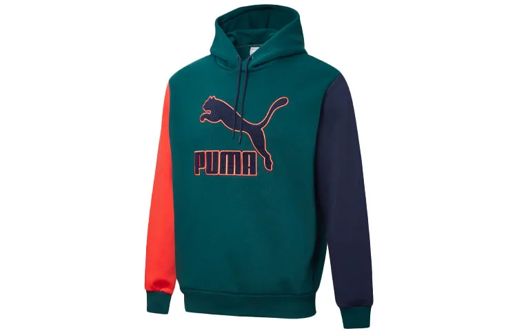 PUMA Sweatshirts Men's Green Hooded Thickened Regular