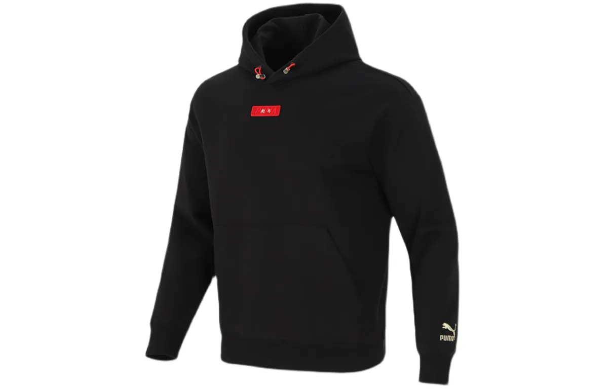 PUMA Sweatshirts Men's Black Hooded Moderate Regular