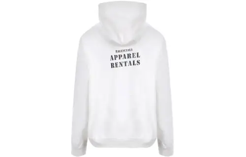 Balenciaga Sweatshirts Men's White Hooded Moderate Regular