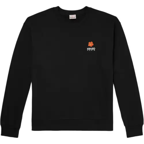KENZO Sweatshirts Men's Black Crew Neck Moderate