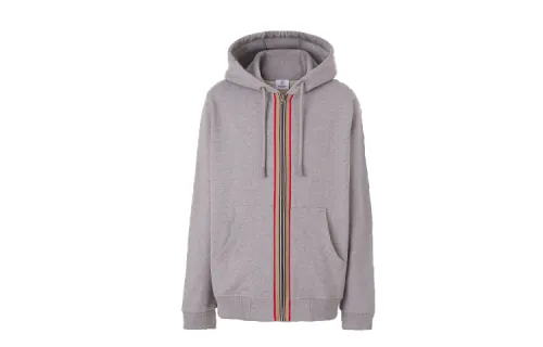 Burberry Sweatshirts Men's Gray Hooded Moderate Regular