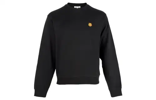 KENZO Sweatshirts Men's Black Crew Neck Moderate Regular