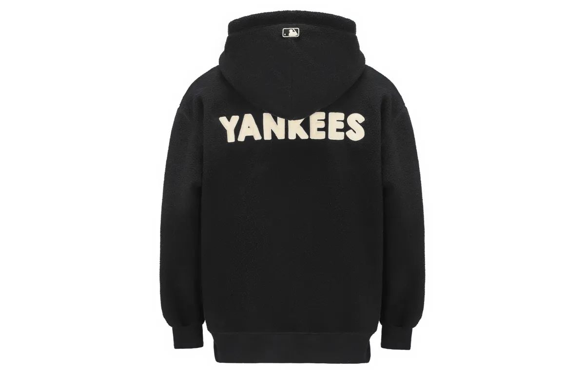 MLB Sweatshirts Unisex Black Hooded Moderate Straight Fit