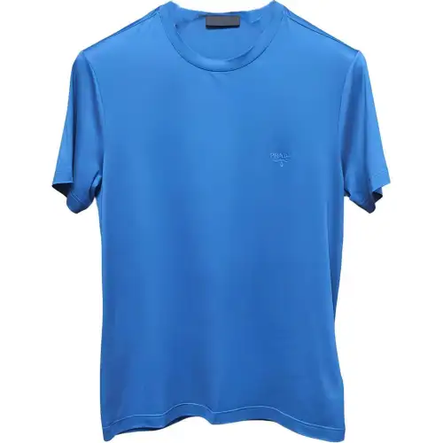 PRADA T Shirts Men's Blue Crew Neck Moderate
