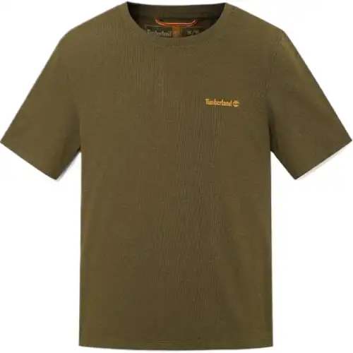 Timberland T Shirt Men's Dark Olive Green With Floral Accent