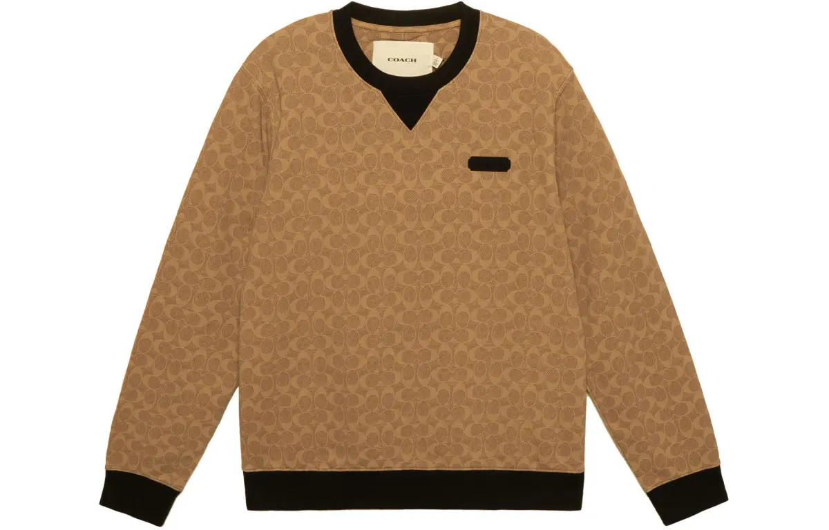 COACH Sweatshirts Men's Brown Crew Neck Moderate