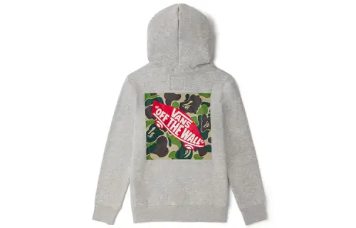 Vans X A BATHING APE Sweatshirts Unisex Gray Hooded Thickened Regular
