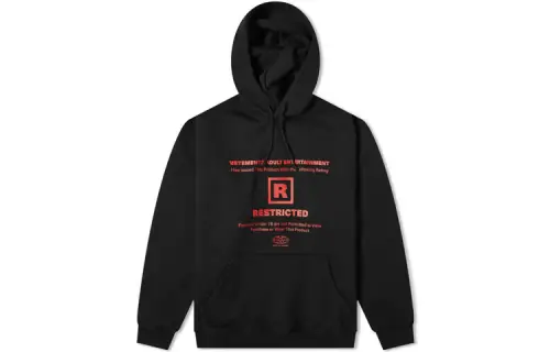 Vetements Sweatshirts Unisex Black Hooded Moderate Regular