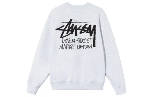 Stussy Sweatshirts Unisex Gray Crew Neck Moderate Regular