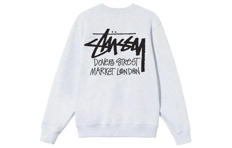 Stussy Sweatshirts Unisex Gray Crew Neck Moderate Regular