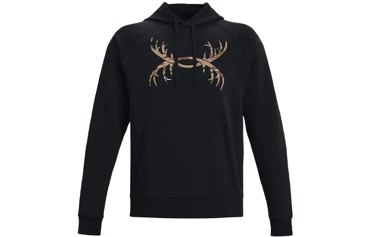 Under Armour Rival Sweatshirts Men's Black Hooded Moderate Straight Fit