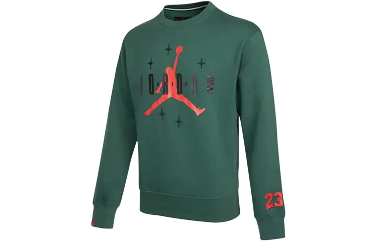 Jordan Sweatshirts Men's Green Crew Neck Moderate Regular