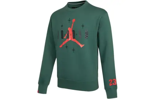Jordan Sweatshirts Men's Green Crew Neck Moderate Regular