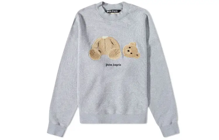 PALM ANGELS Sweatshirts Men's Gray Crew Neck Moderate Heavyweight