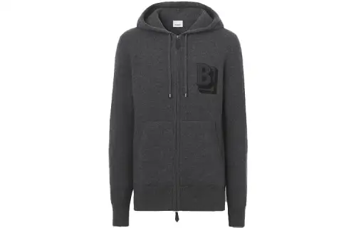 Burberry Sweatshirts Men's Gray Hooded Moderate