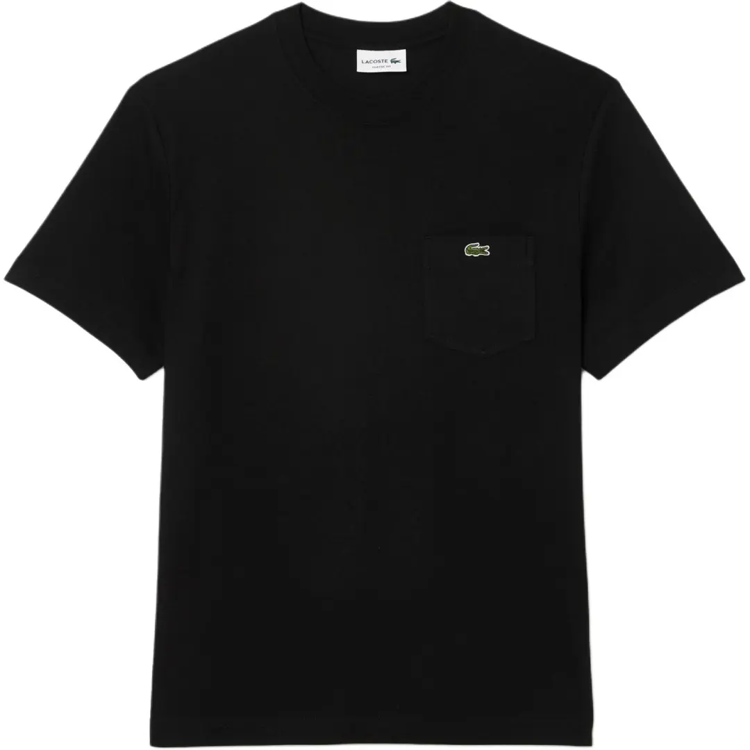 LACOSTE T Shirts Men's Black Crew Neck Moderate Straight Fit
