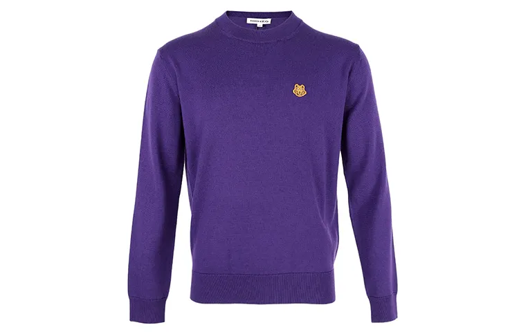 KENZO Sweatshirts Men's Purple Crew Neck Moderate Regular