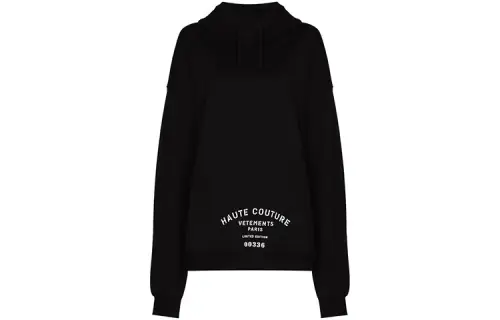 Vetements Sweatshirts Men's Black Hooded Moderate