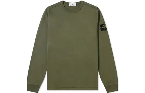 STONE ISLAND Sweatshirts Men's Army Green Crew Neck Moderate Regular