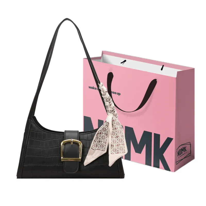NOMK Pu Shoulder Bag, Shoulder Bag Women's Black/Pickle Green/Coffee/Ecru