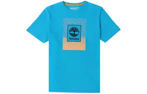 Timberland T Shirts Men's Blue Crew Neck Moderate Straight Fit